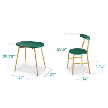 Best Choice Products 3-Piece Modern Oval Dining Table Set, Small Kitchen Dinette w/ 2 Chairs - Black/Black
