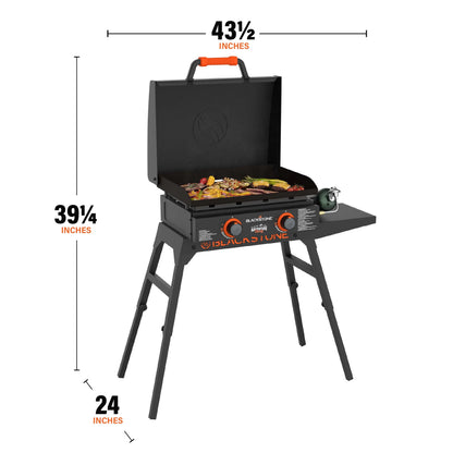 Blackstone Adventure Ready 2-Burner 22" Propane Omnivore Griddle with Stand and Adapter Hose
