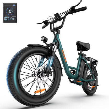 URLIFE 20" Electric Bike for Adults, 1000W Peak Motor, 48V 13AH Remobavle Battery, 7-Speed Mountain  Ebike, UL2849-Black