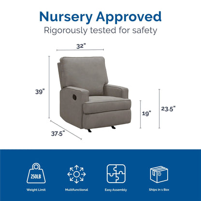 Baby Relax Salma Rocker Recliner Chair, Taupe Chenille