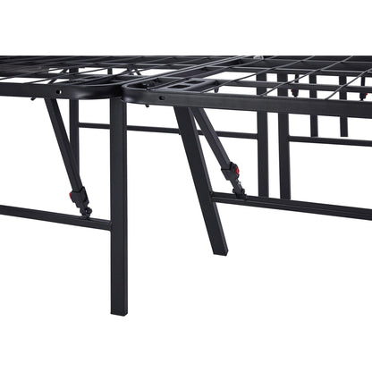 Mainstays 18" High Profile Foldable Steel Queen Platform Bed Frame, Black