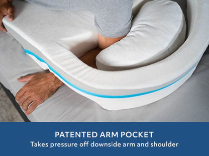 MedCline Shoulder Relief System, Bundle - Bed Wedge & Full Body Shoulder Pillow for Side Sleepers - with Extra Cases - Arm Hole Pocket & Incline Sleep Position - Large - 5'10" & Above, 1 Ct