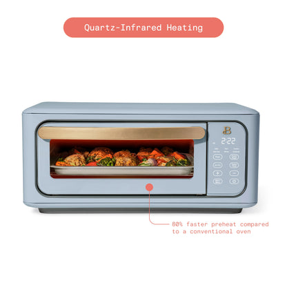 Beautiful Infrared Air Fryer Toaster Oven, 9-Slice, 1800 W, White Icing by Drew Barrymore