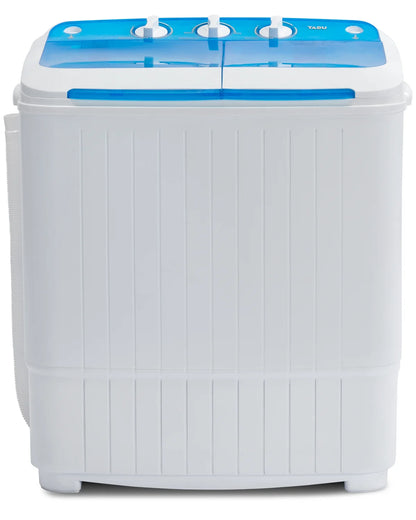 TABU 16.5lbs Portable Washing Machine,Electric Twin Tub Wash&Spin Combo,Semi-Automatic Washer,Gray