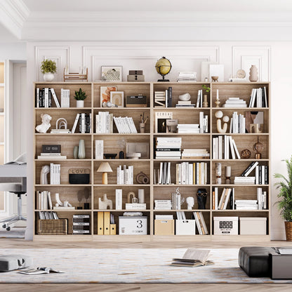 Homfa 74.3�� Double Wide 6-Tier Bookcase, Extra Large Wooden Freestanding Display Bookshelf for Home Office Living Room, White