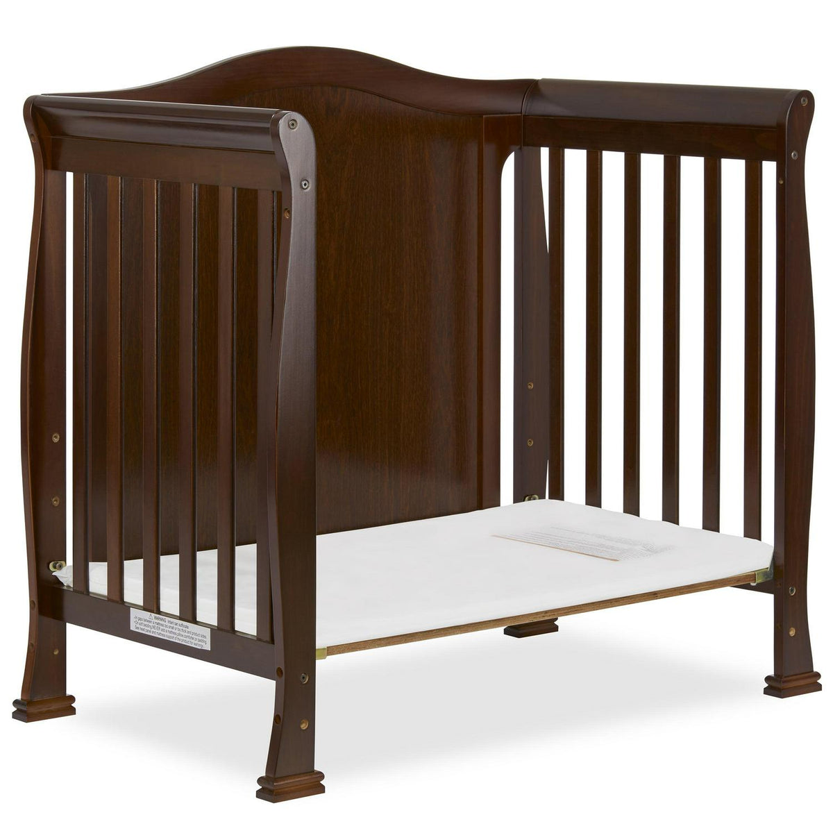 Dream On Me Naples Full Panel 4-in-1 Convertible Mini Crib. Espresso