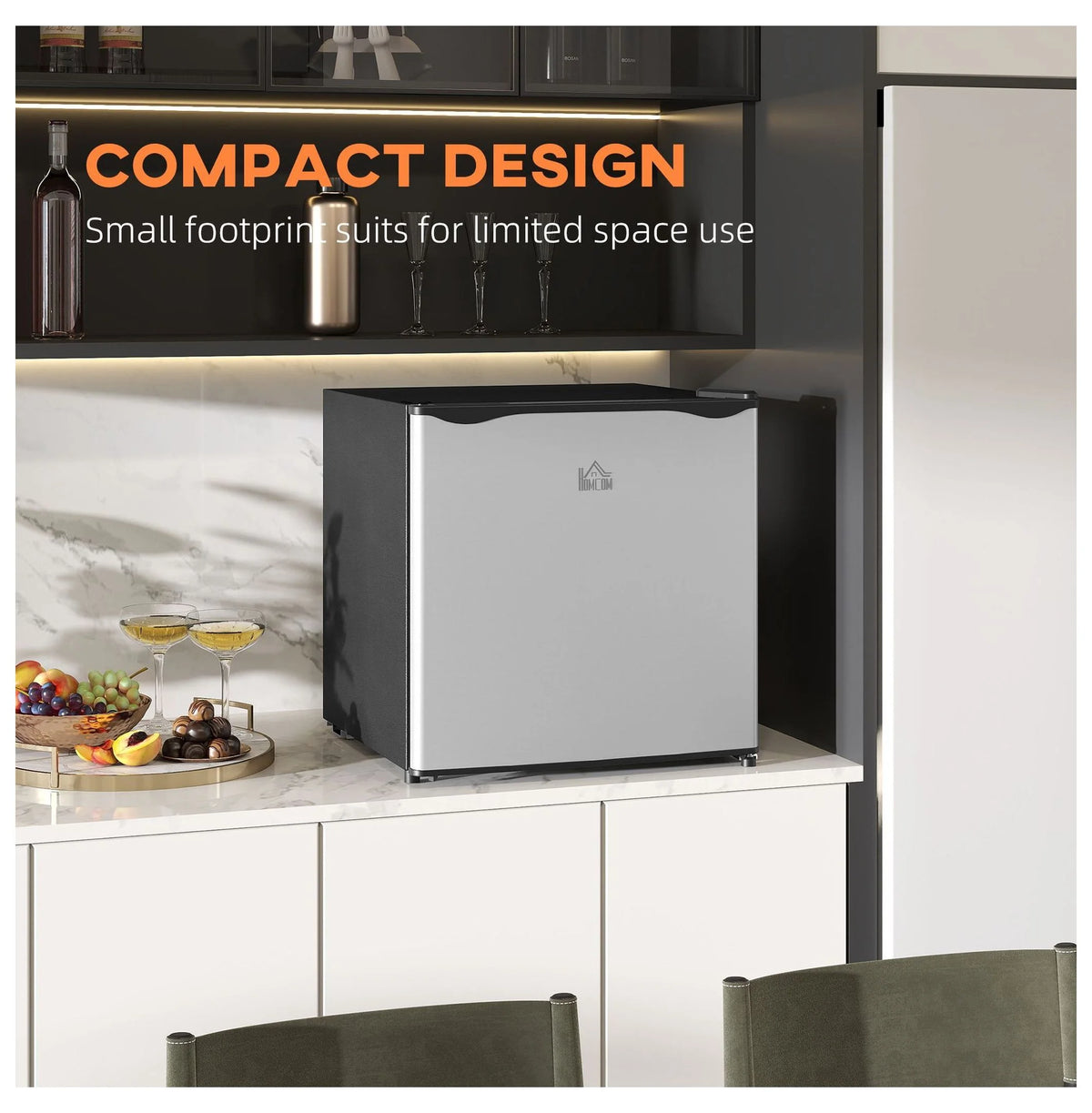 Mini Upright Freezer 1.1 Cu.Ft - Compact Silver Freezer, Removable Shelves, Low Noise, Adjustable Temperature - Ideal for Apartments, Dorms, Offices