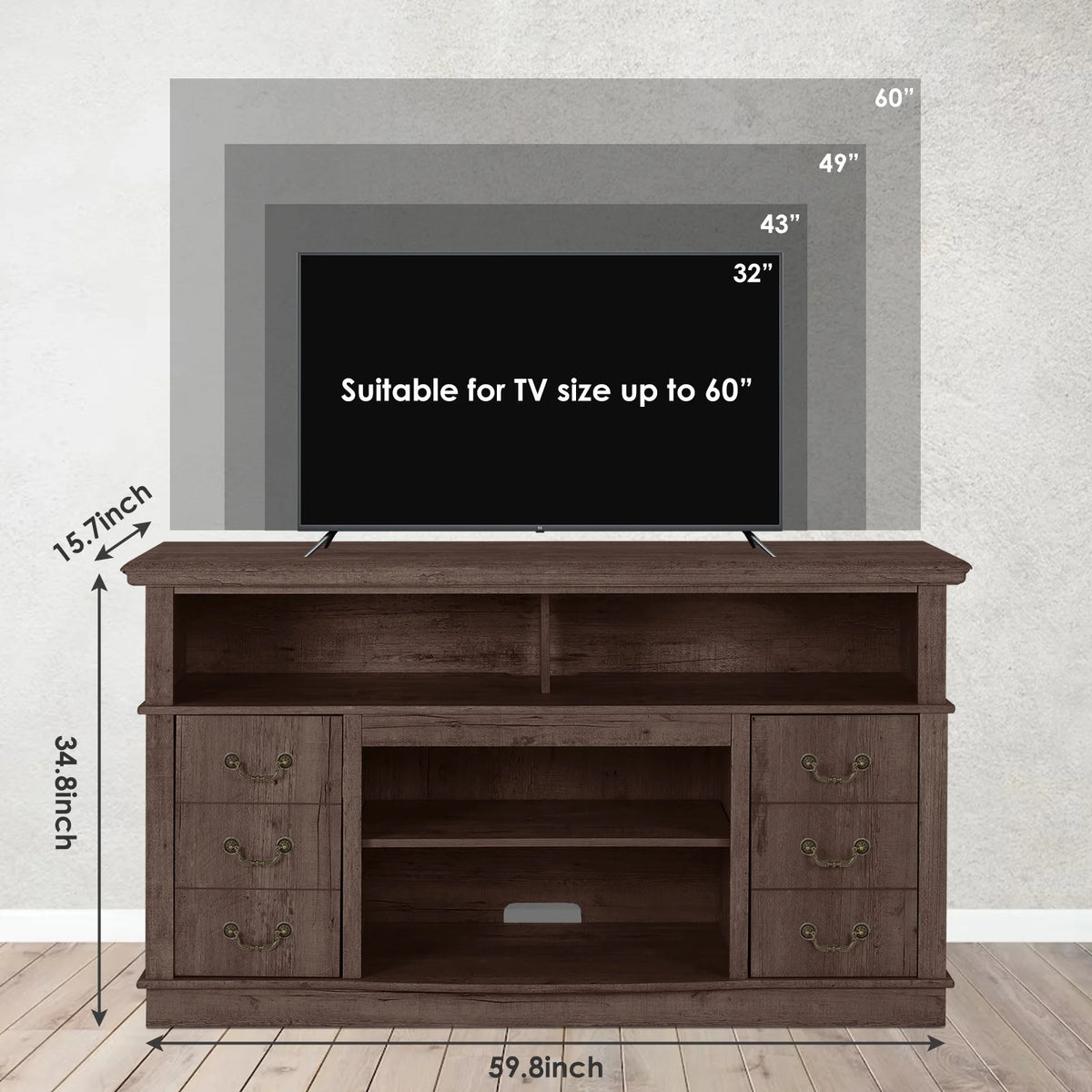 TV Stand for 65 Inch TV, Entertainment Center with Two Glass Barn Doors and Storage Cabinet Table, Farmhouse Style Media Console Table for Living Room(Coffee)