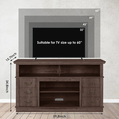 TV Stand for 65 Inch TV, Entertainment Center with Two Glass Barn Doors and Storage Cabinet Table, Farmhouse Style Media Console Table for Living Room(Coffee)