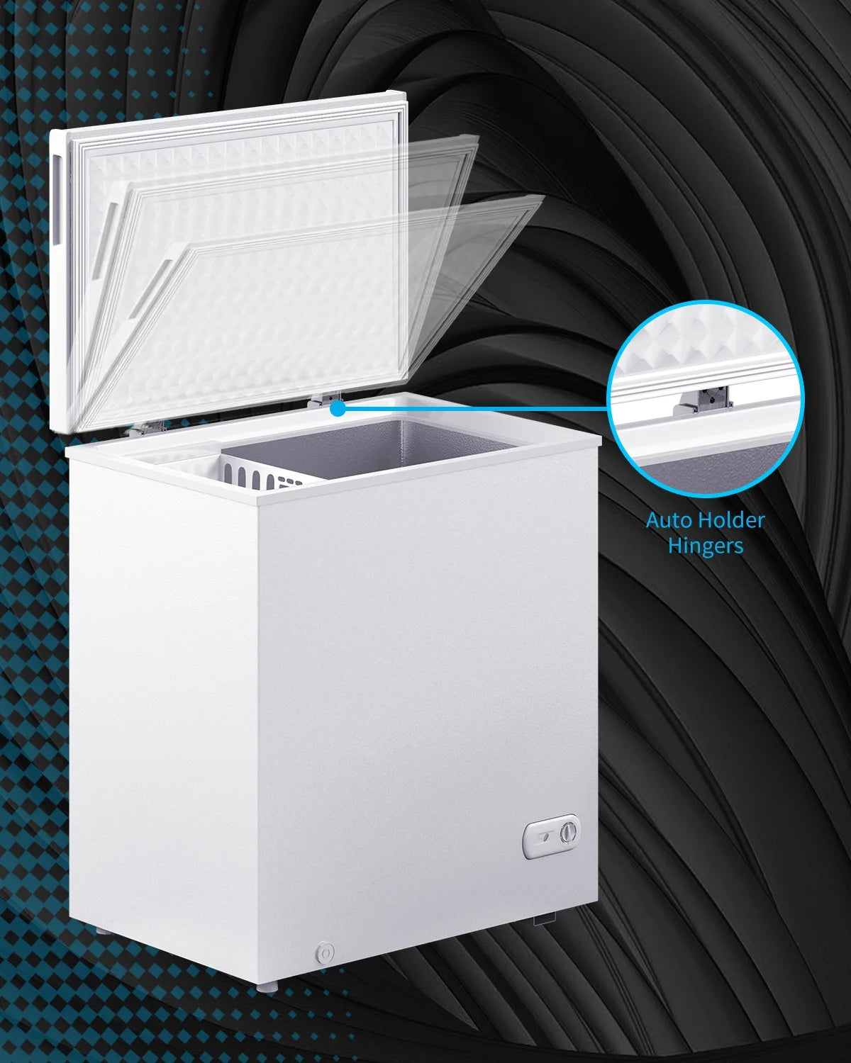 Muhub 7.0 Cu Ft Chest Freezer, Deep Freezer with Removable Baskets, Adjustable Temperature,White