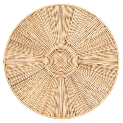 bali & pari Miami Boho Coffee Table, Natural Rattan, Light Honey