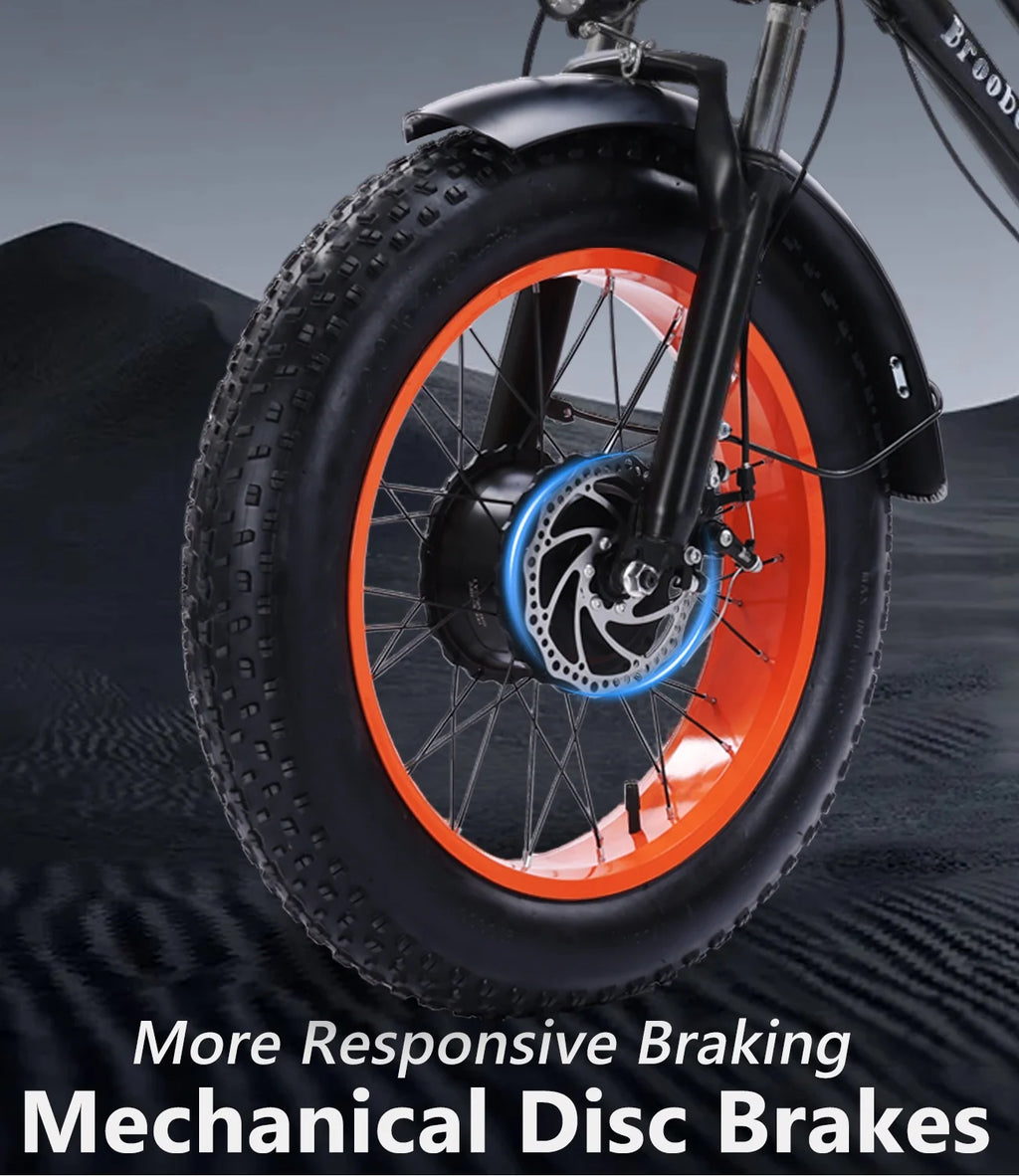 YEBEI Electric Tricycle for Adults Folding E-Trike Motorized Tricycle Electric 3 Wheels Trike Powerful 500W Motor Electric Tricycle 48V15AH Lithium Battery Max 20MPH 20*4.0” Fat Tire Orange