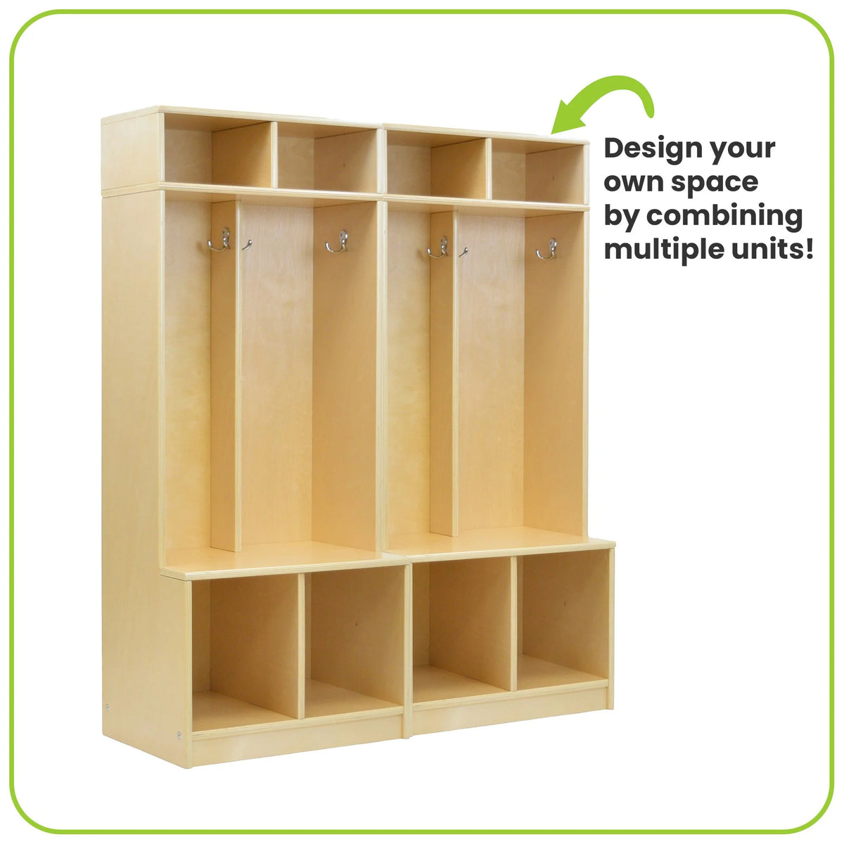 Little Partners Locker Cabinet Cubby Organizer, Learn 'N Store Wooden Classroom Cubbies Compartment Lockers for Storage of Toddlers and Kids Coats, Equipment, Backpacks - Espresso