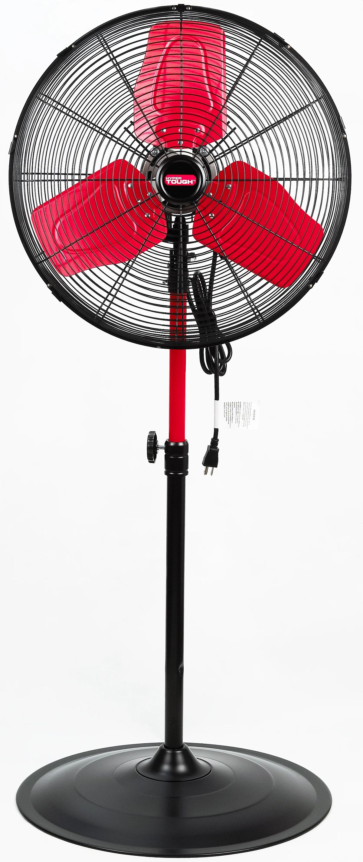 Hyper Tough 20" 3-Speed Commercial & Industrial High Velocity Oscillating Red & Black Pedestal Fan