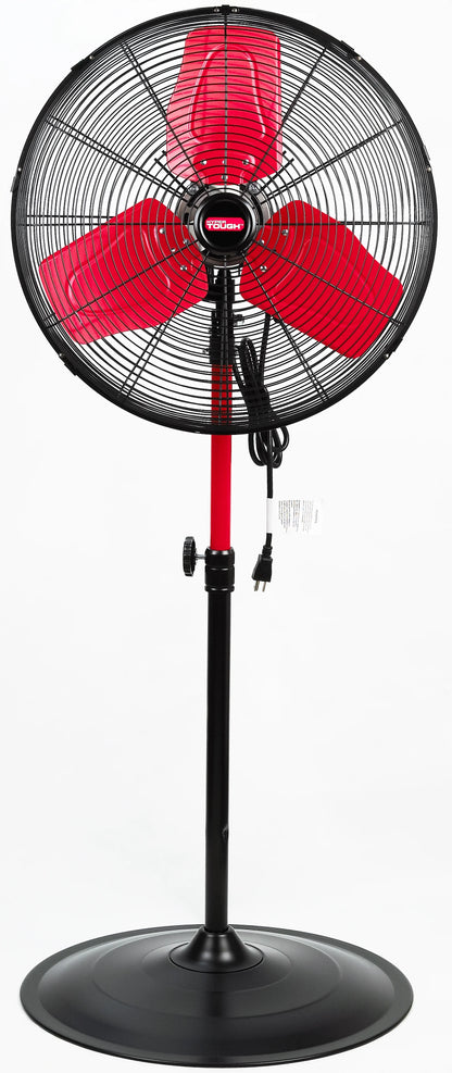 Hyper Tough 20" 3-Speed Commercial & Industrial High Velocity Oscillating Red & Black Pedestal Fan