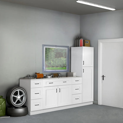 Design House Brookings Ready to Assemble Wood Shaker 2-Door and 2-Drawer Kitchen Base Cabinet (48 x 34.5 x 24), Sherwin Williams? White