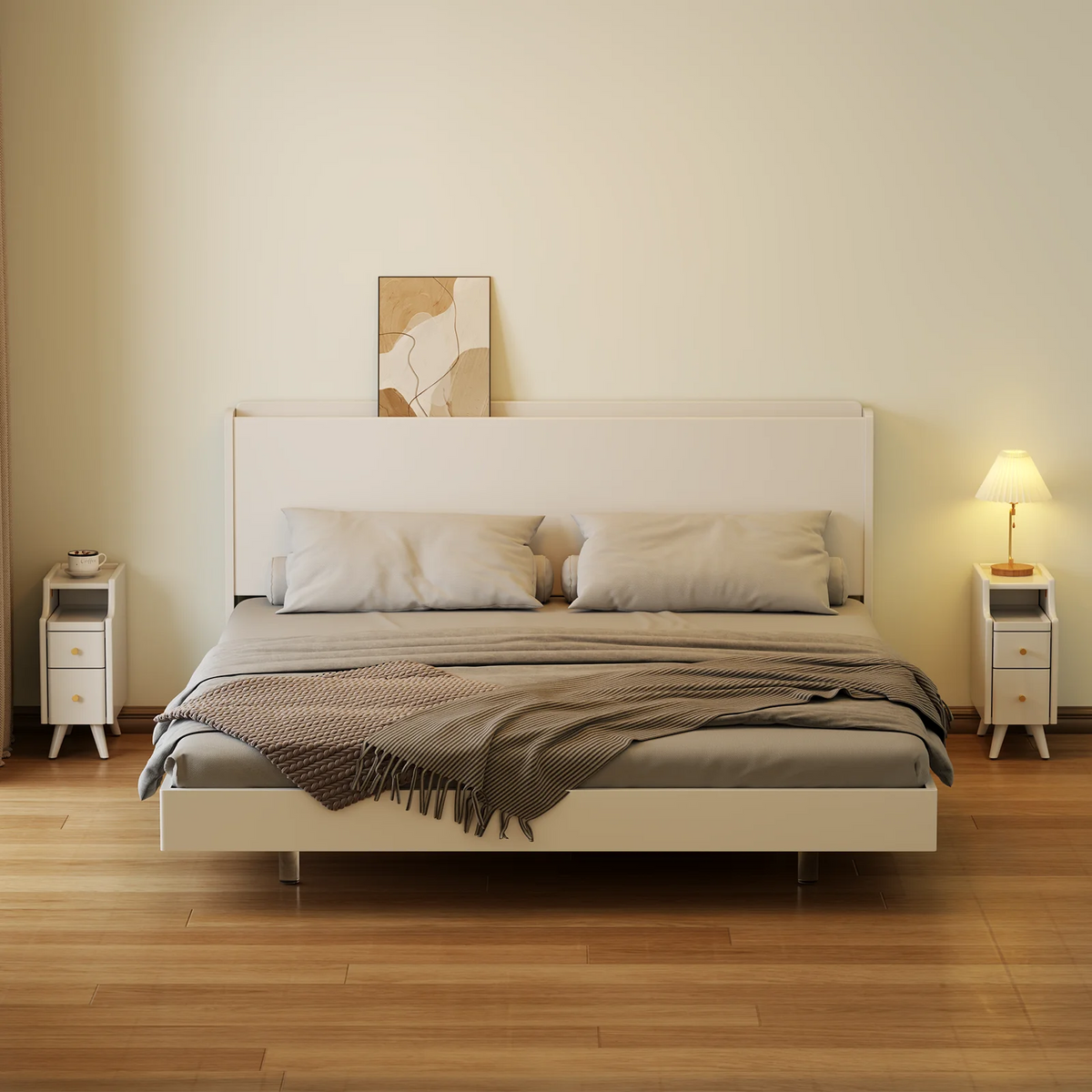 Small Nightstand,Solid Wood Nightstand with Drawers, Walnut Bedside Table for Bedroom