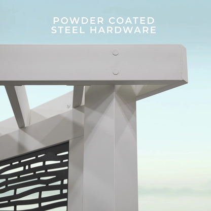 Backyard Discovery Ridgedale 12x8' Galvanized Steel Cabana Corner Pergola, Canopy, Seating