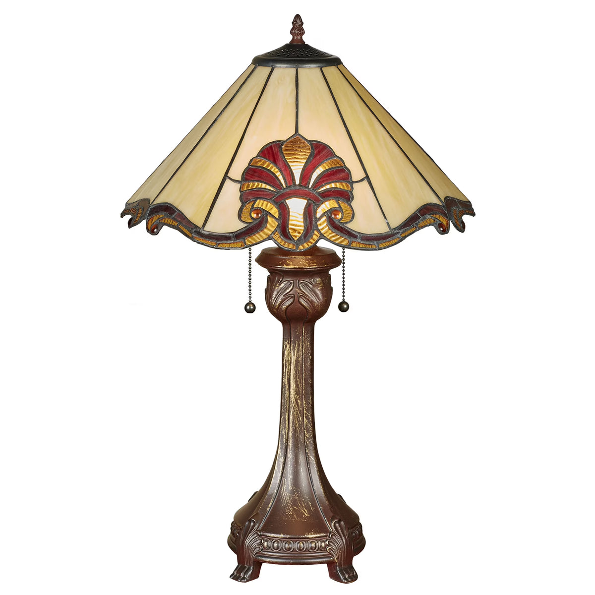 Blythe Hand-Cut Stained Glass Table Lamp Ruby