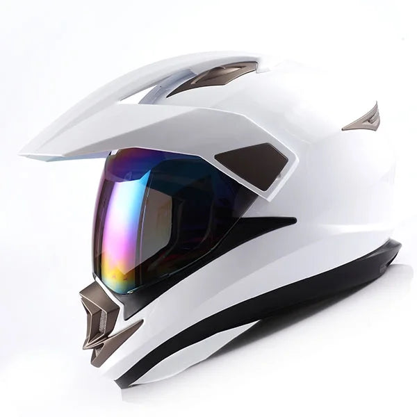 1Storm Dual Sport Helmet Motorcycle HGXP14A Full Face Motocross Off Road Bike + Motorcycle Bluetooth Headset: Matt Black