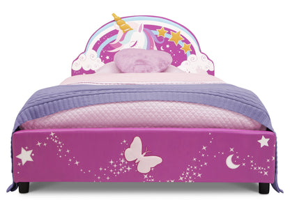 Delta Children Unicorn Upholstered Twin Bed, Pink