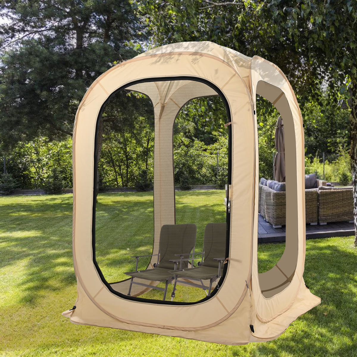 ABORON Sports Tent Pop Up Pod, Instant Weather Proof Pop Up Tent Shelter with Carry Bag, Clear View Bubble Tent for Watching Sports Events, Camping, Fishing, Portable & Foldable