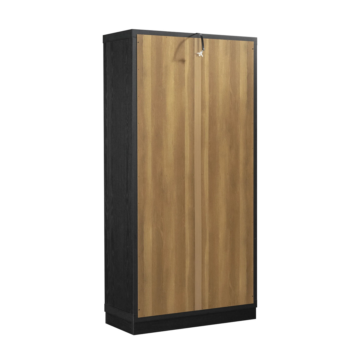 Better Homes & Gardens Ezra Glass Door Storage Accent Cabinet, Warm Walnut finish