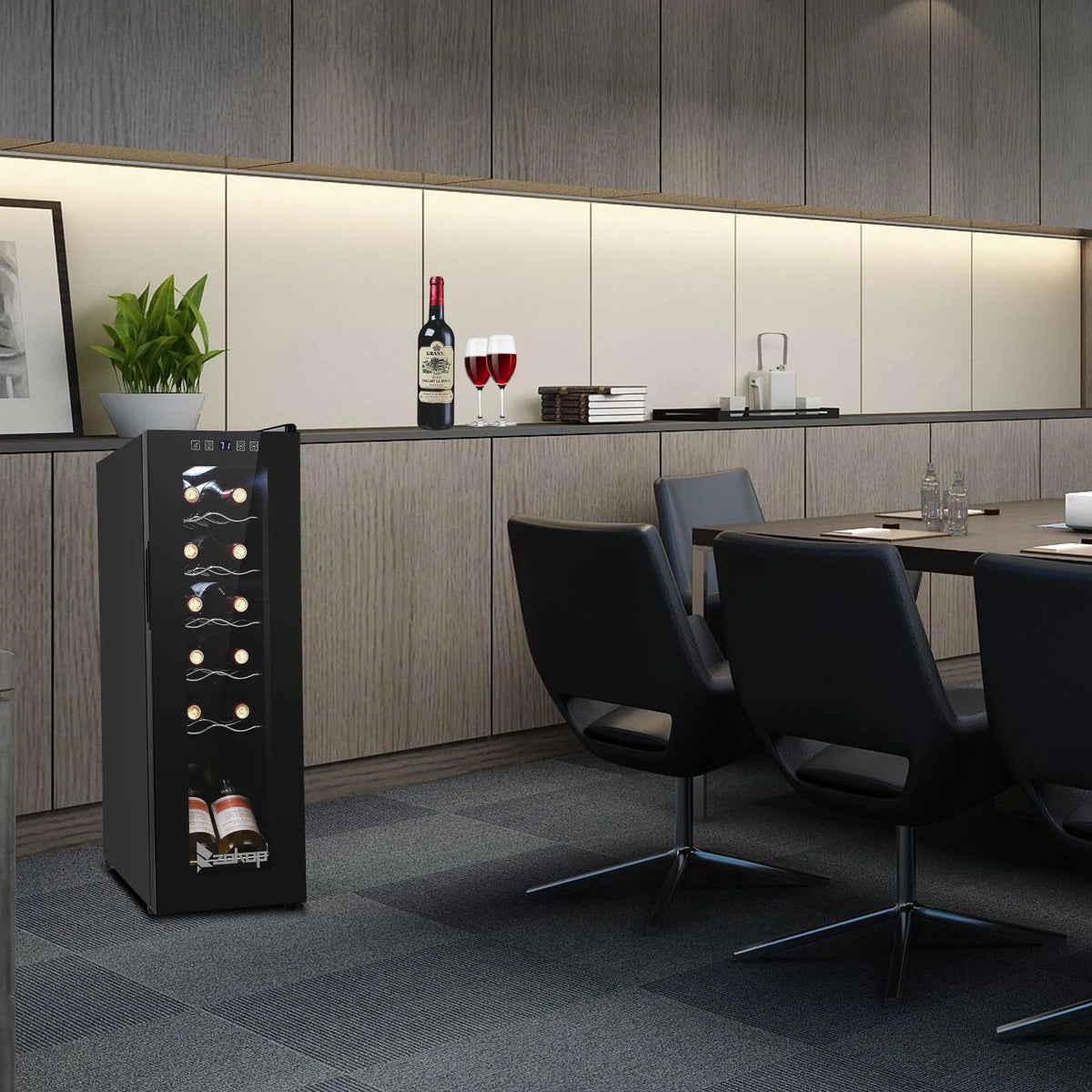 Ktaxon 18 Bottle Compressor Wine Cooler Freestanding Wine Fridge, Fast Cooling, Low Noise
