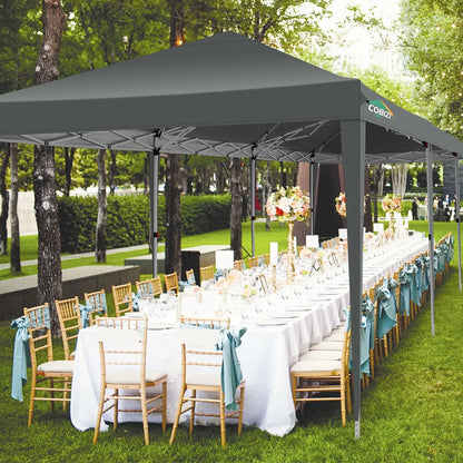 SANOPY 10'x10' EZ Pop Up Canopy Tent Outdoor Party Instant Shelter Portable Folding Beach Canopy with 4 Sandbag & Carrying Bag, Black