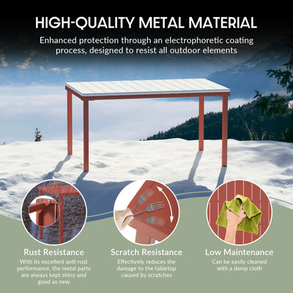 WestinTrends Playa 59" Iron Metal Outdoor Rectangular Patio Dining Table For 6, Olive Green