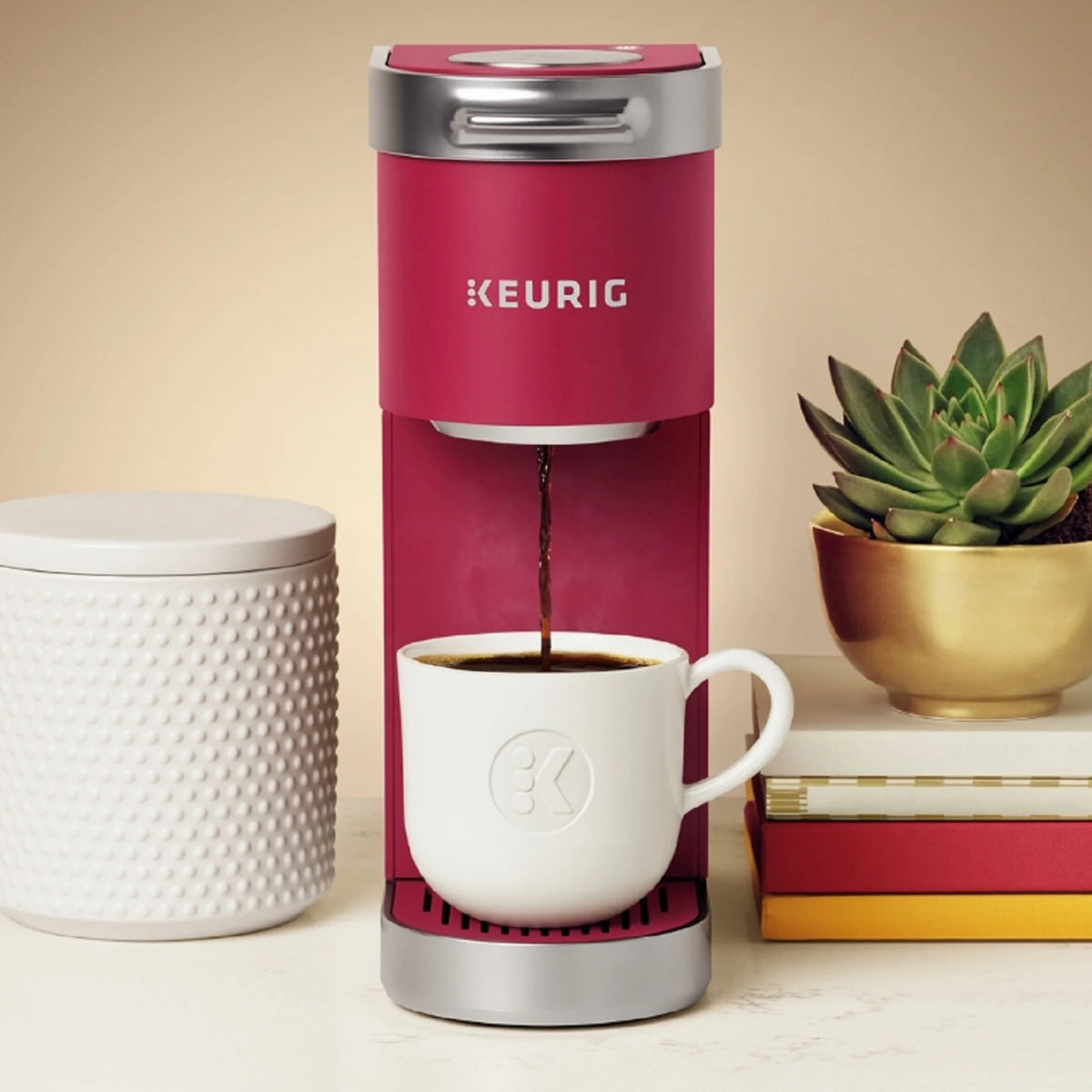 Keurig K-Mini Plus Single Serve K-Cup Pod Coffee Maker, Dusty Rose