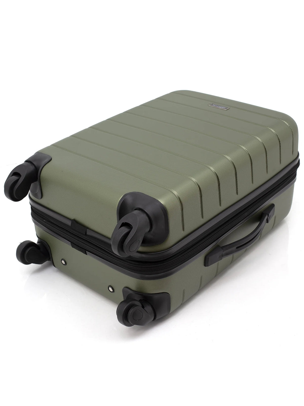 Wrangler 3 Piece Luggage Set with Cup Holder and USB Port, Olive Green