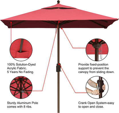EliteShade Sunumbrella 6x6Ft Square Market Umbrella with Ventilation