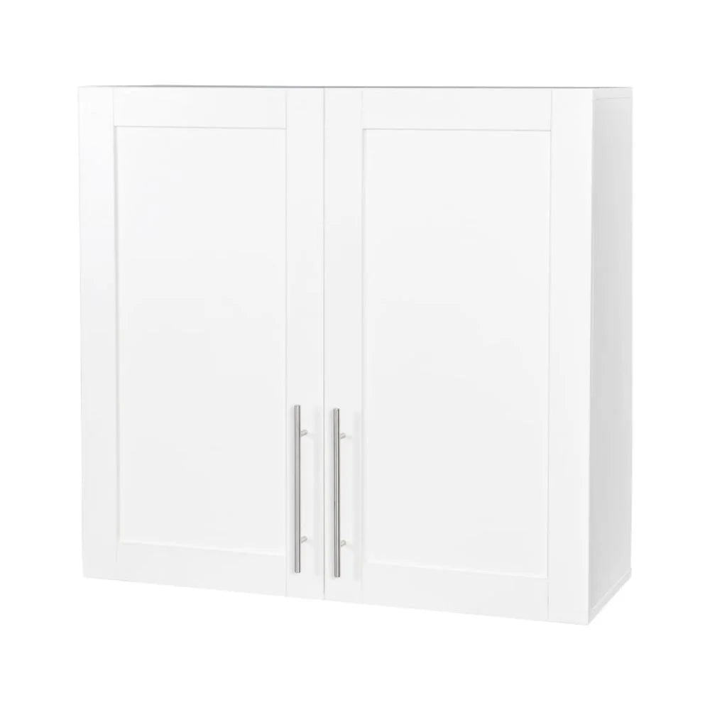 Stackable Wall Cabinet,Hanging Wall Mount Storage Cabinet with Adjustable Shelves and Doors,Sideboard Buffet Cupboard,Console Table,White Wood Finish,11.81 "D x 31.50"W x 29.92 "H