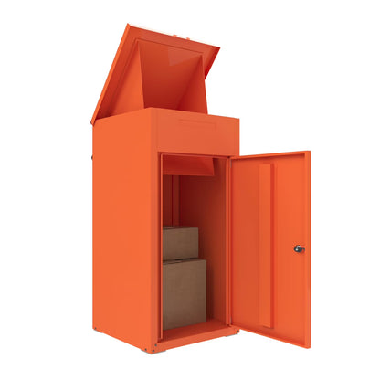 AECOJOY Package Delivery Boxes for Outside Parcel Drop Box Outdoor Storage Box Wall Mounted Express Mail Package Delivery Box 17" x 16" x 38.3" Black