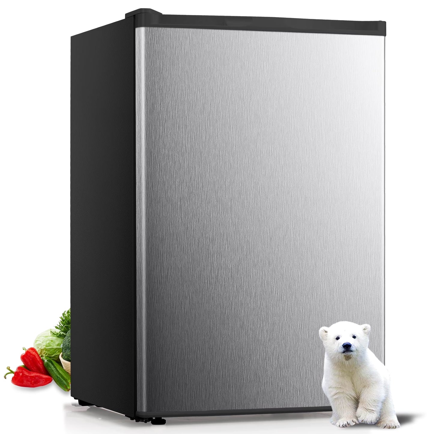 Electactic Upright Freezer, Energy Saving 3.0 Cu.ft Single Door Compact Upright Freezer with Reversible Door(Black)