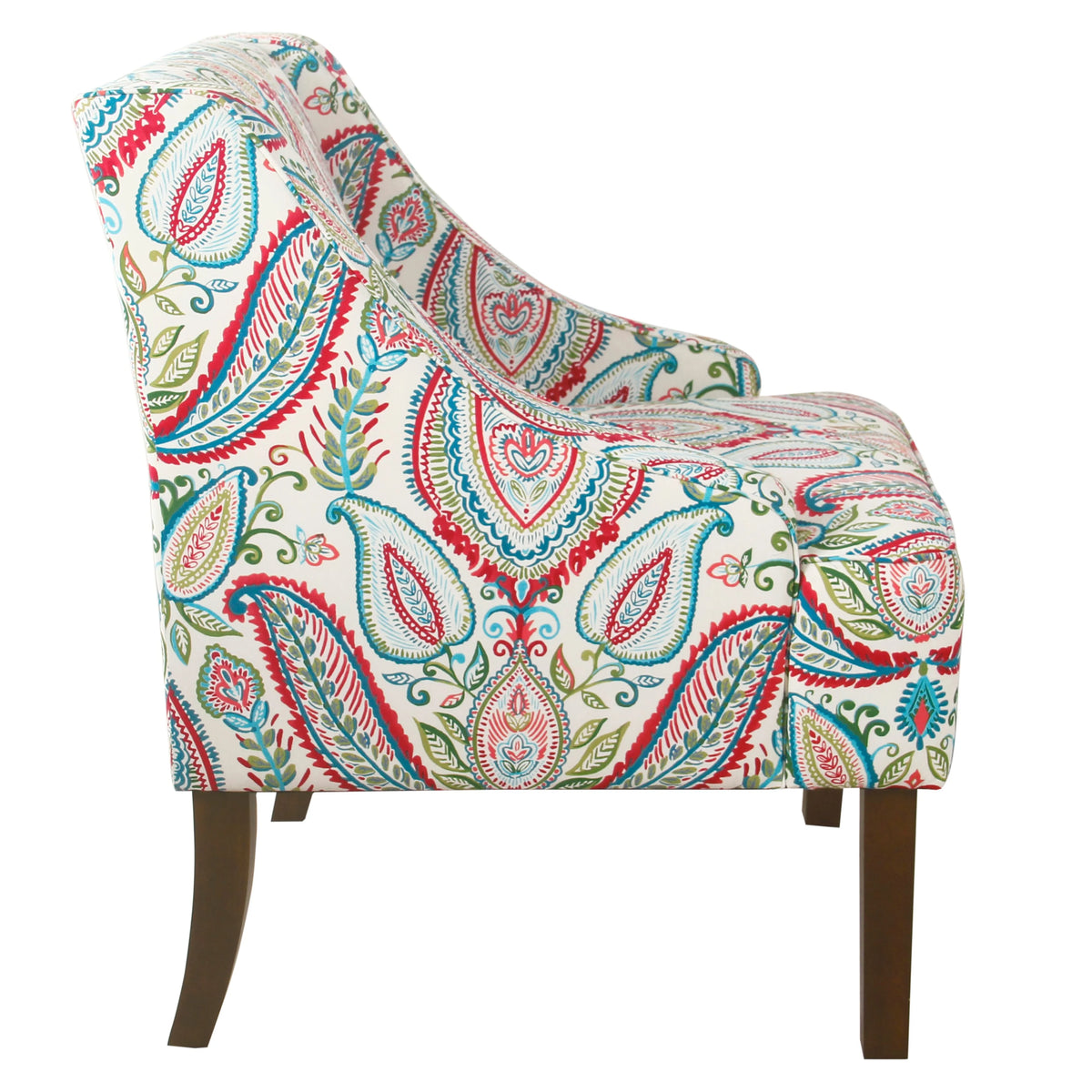 HomePop Classic Swoop Accent Chair - Blue and White Damask