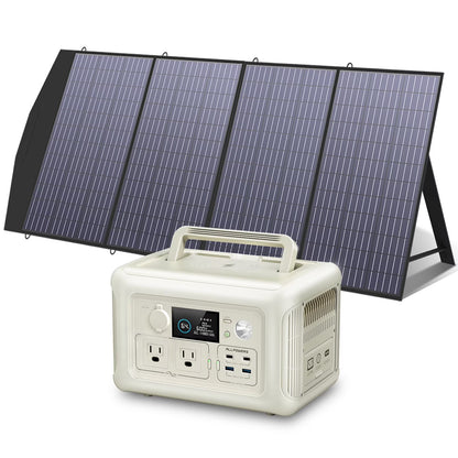 ALLPOWERS Beige R600 Portable Power Station 600W, 299Wh LiFePO4 Battery, Wireless Charging, Solar Generator Charger for Camping, Home Backup, Emergency, off-Grid, Power Outage