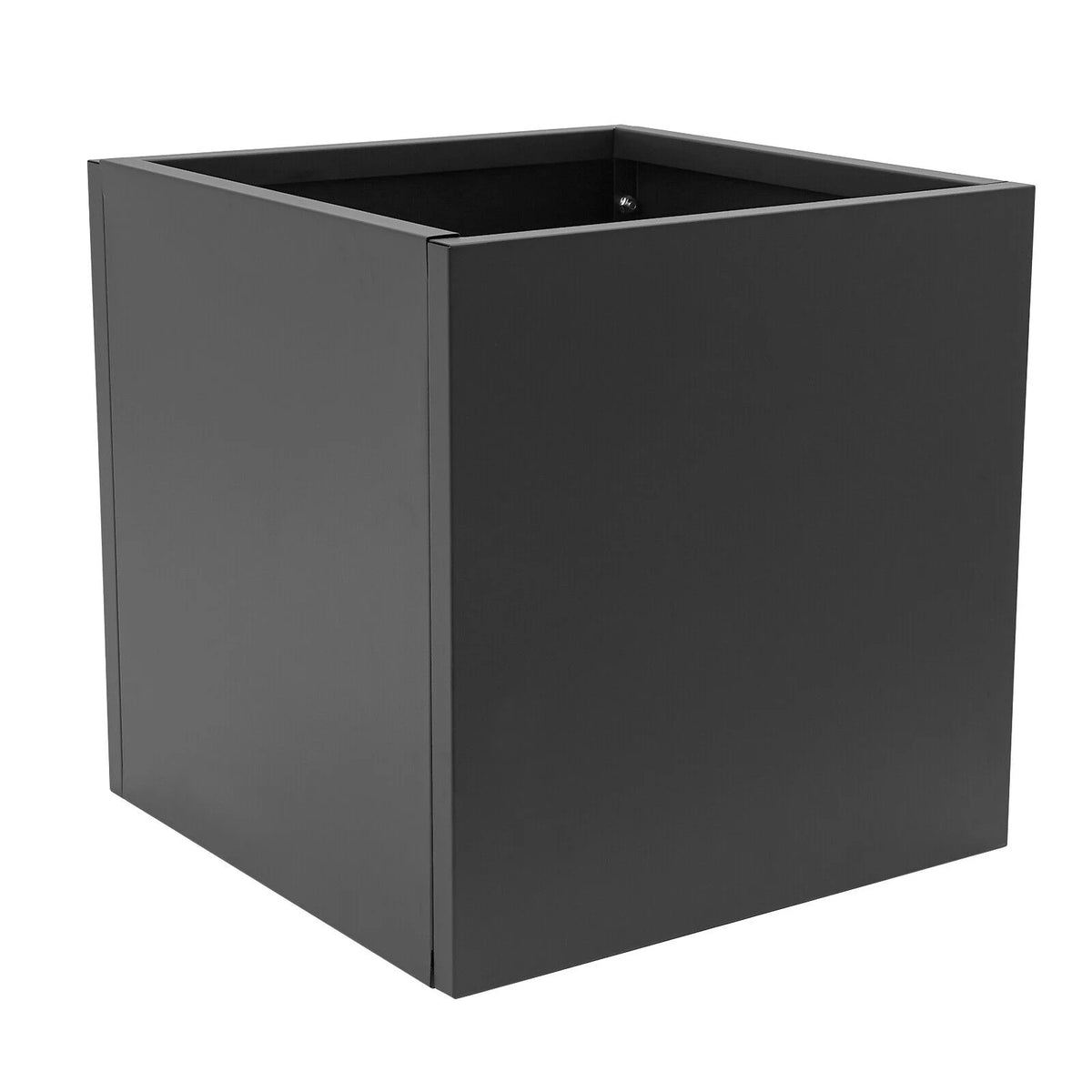 Indoor Outdoor Planter, Square Outdoor Planter For Both Indoor And Outdoor Use, For Gardens, Entrances, Patios Black Steel Square Cube Planter Box