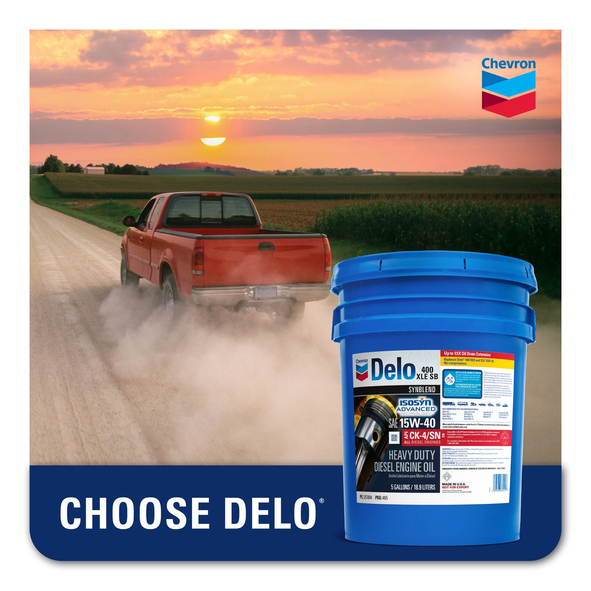 Delo 400 XLE SB Synthetic Blend SAE 15W-40 Heavy-Duty Diesel Motor Oil 5 Gallon