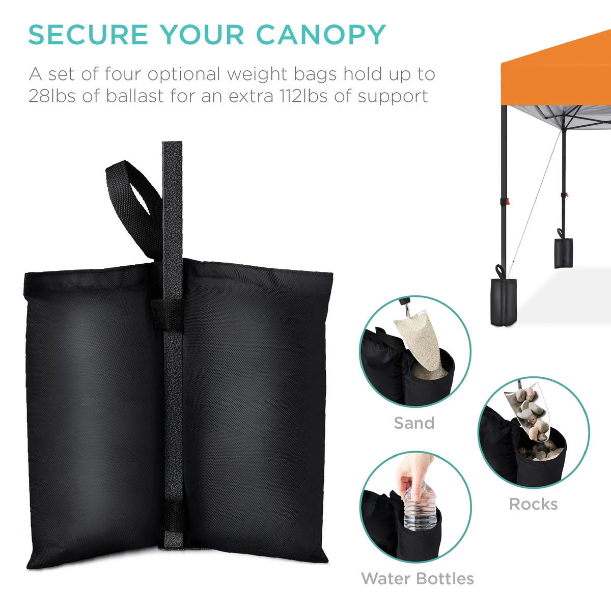 Best Choice Products 12x12ft Easy Setup Pop Up Canopy w/ 1-Button Setup, Wheeled Case, 4 Weight Bags - Navy Blue