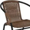 Emma + Oliver Indoor/Outdoor Stacking Rattan Restaurant Patio Chairs, Set of 2, Gray
