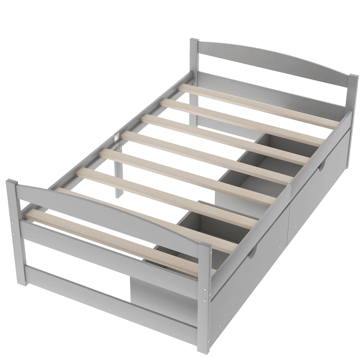 Euroco Twin Size Wooden Daybed with 2 Storage Drawers for Kids Bedroom, Gray