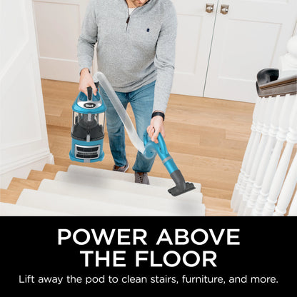 Shark Upright Vacuum, Navigator Lift-Away with Powerful Suction, Bagless, Hard Floor and Carpet, Large Dust Cup, Hepa Filter, Swivel Steering, Upholstery & Crevice Tool, NV380, Blue
