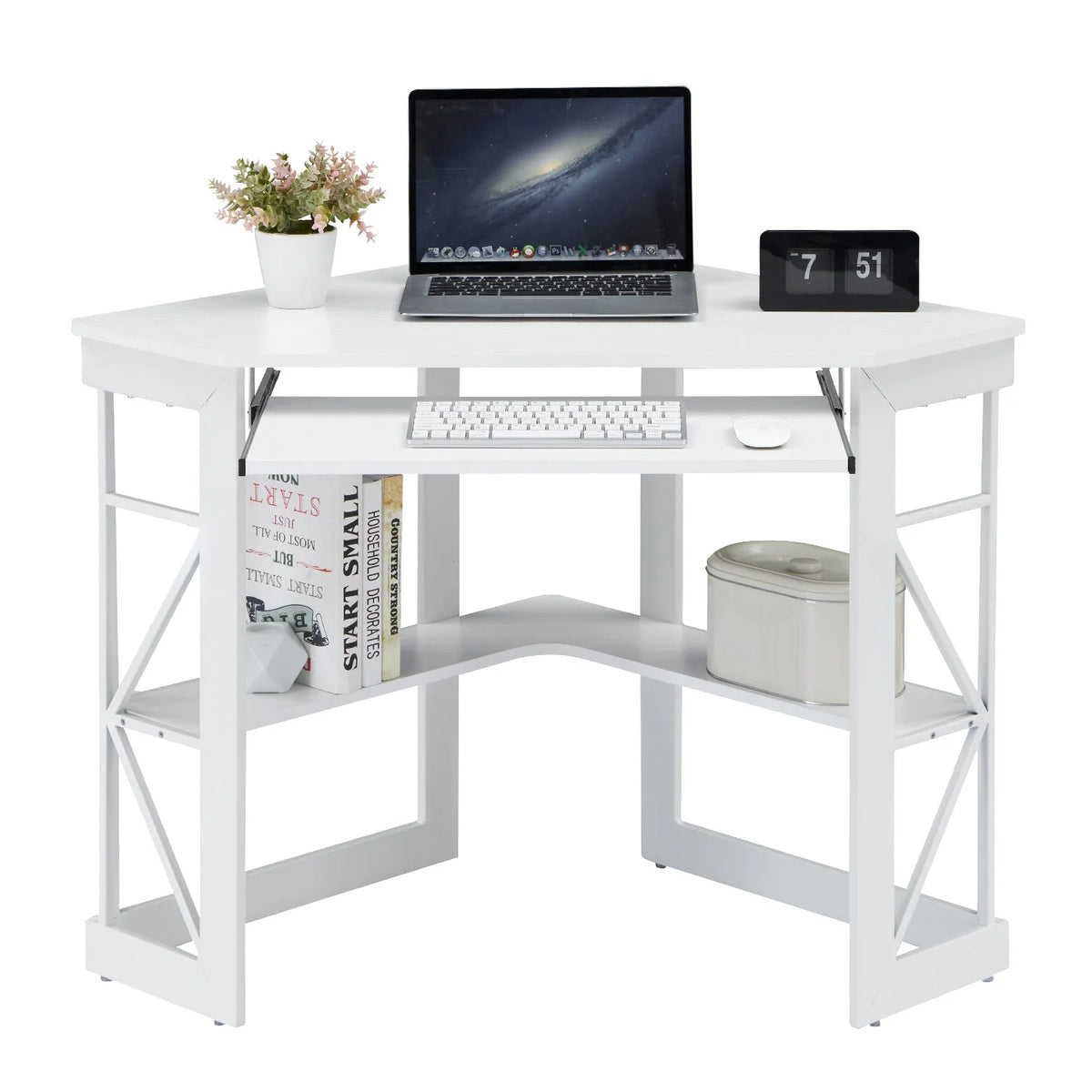 Brown Triangle Corner Desk, Office/Computer/Writing Desk for Student Apartments