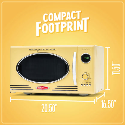 Nostalgia Retro Microwave for Countertop 0.9 cu ft Vintage Microwave, Ivory