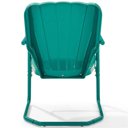 Crosley Ridgeland 2Pc Outdoor Metal Armchair Set - 2 Chairs-Color:Bright Red Gloss