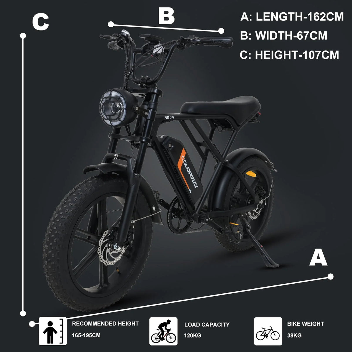 COLORWAY 750W Electric Bike for Adults,20X4.0 Fat Tire Off-Road E bike,48V/15Ah Battery Snow Beach Mountain Bike for Outdoor Cycling e bike