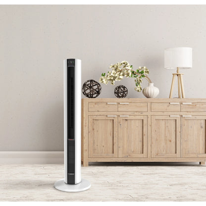 Lasko 42" 1500W All Season Tower Fan & Space Heater with Timer and Remote, White, FH500