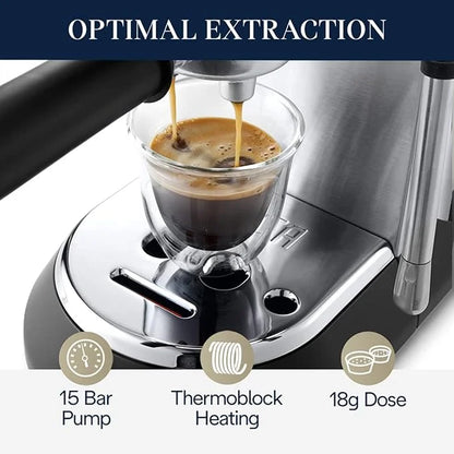 De'Longhi Dedica Arte 15-Bar, 2-Cup Metal Espresso Machine